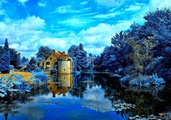 castle in blue nature