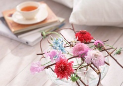 Flowers and tea