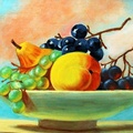still life_quincy_grapes_pear
