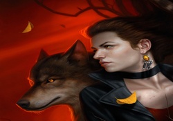 Woman And Wolf