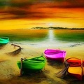 Colorful Boats on the Shore