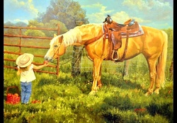 Feeding Her Horse