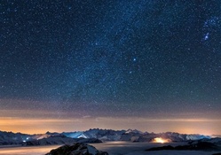 marvelous starry night in winter