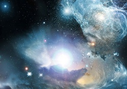 Bright blue nebula