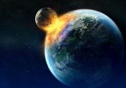 earth and moon collision
