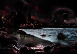 welcome to feardorcha bay...(dark beach wallpaper)
