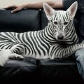 Zebra striped dog