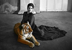 Model with Tiger, Abstract