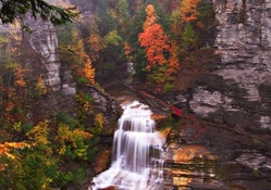 Autumn Rock Waterfall