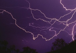 Lightning in Purple Sky