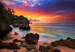 Sunset At Hidden Beach, Bali