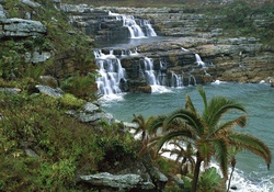 Beautiful Waterfall on South African Coast