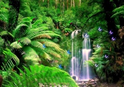 __Green Tropical Waterfall__