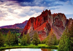 fantastic red rock mountain landscape