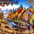 Mill in Autumn Nature