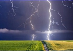 lightning in the country fields