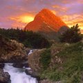 Grinnell Point and Swiftcurrent Falls, Glacier National Park, Montana