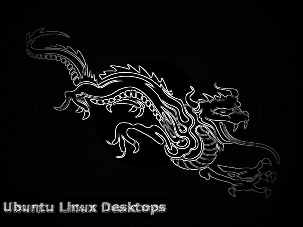 Black Chrome Dragon Ubuntu Desktop