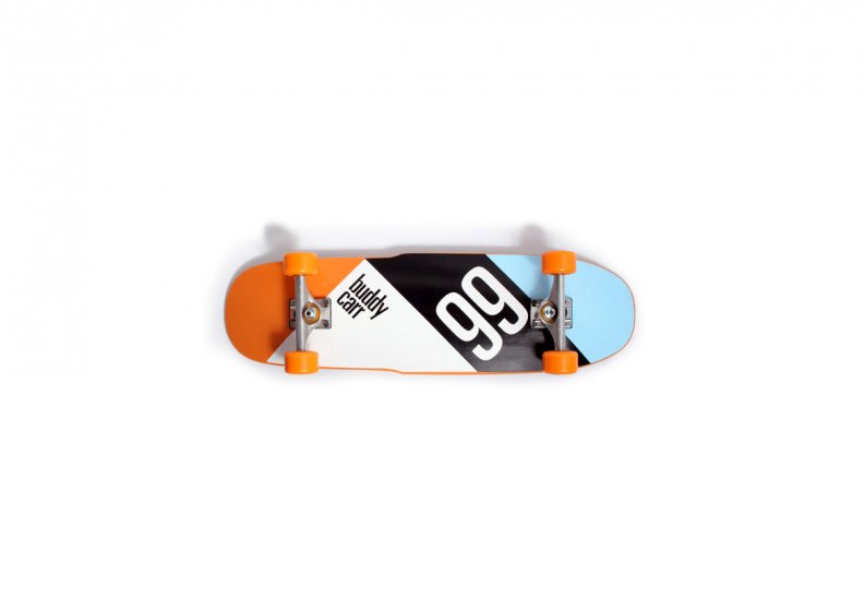 skateboard orange and blue