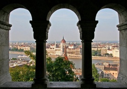 Budapest, Hungary through the arches