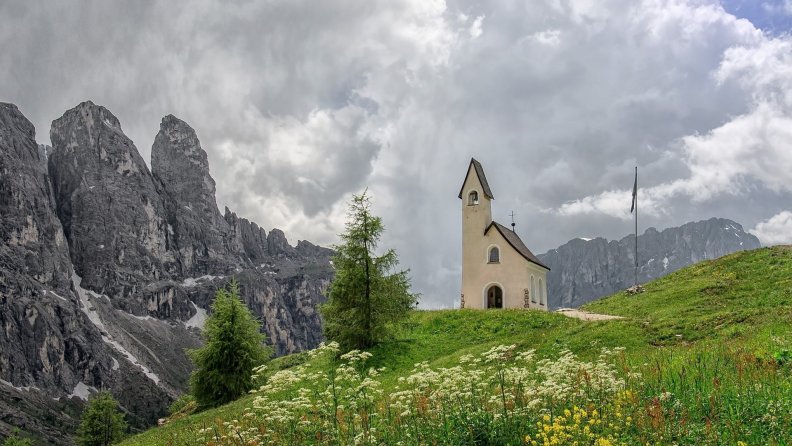 marvelous chapel in the mountains