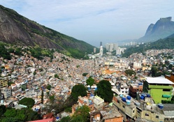 mountainside favela in rio de janeito brazil