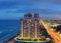 wonderful view of boulevard in miami beach hdr