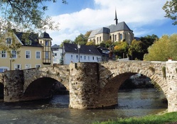 lovely ancient bridge in a german town