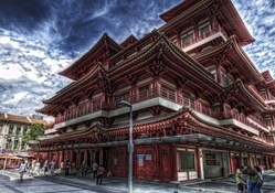a wonderful chinese temple in singapore hdr
