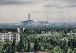 ominous abandoned nuclear plant at chernobyl ukraine