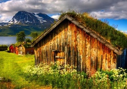 traditional norwegian houses hdr