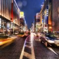 japanese street at long exposure hdr