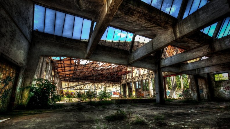 abandoned derelict building hdr