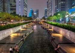 wonderful city canal in seoul south korea hdr