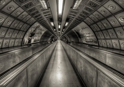 moving escalator in london underground