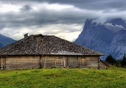 beautiful mountain cottage hdr