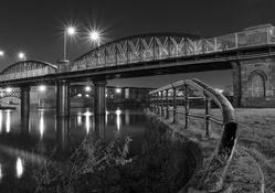 fantastic bridgescape in black and white hdr