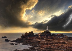 storm over lighthouse