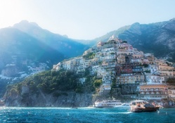 lovely view of positano on italian coast