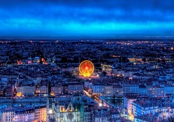 beautiful cityscape of lyon france at night hdr