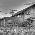 abandoned house in grey scale
