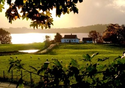 lovely lakeside farm