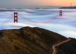 Foggy Golden Gate Bridge, San Francisco, California