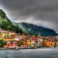italian town on a lakeshore  hdr