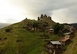 village of omalo in the tusheti hills georgia
