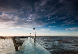 bench on a sea pier
