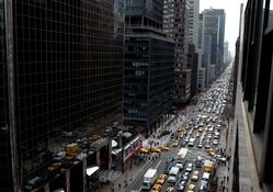 view of a manhattan avenue in traffic