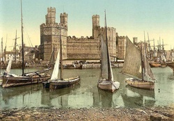 Caernarvon Castle in Wales in the Late 1890s