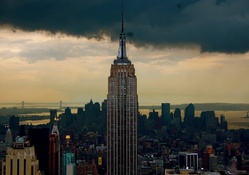 storm cloud over empire state building