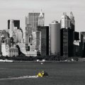 nyc yellow taxi boat to downtown manhattan